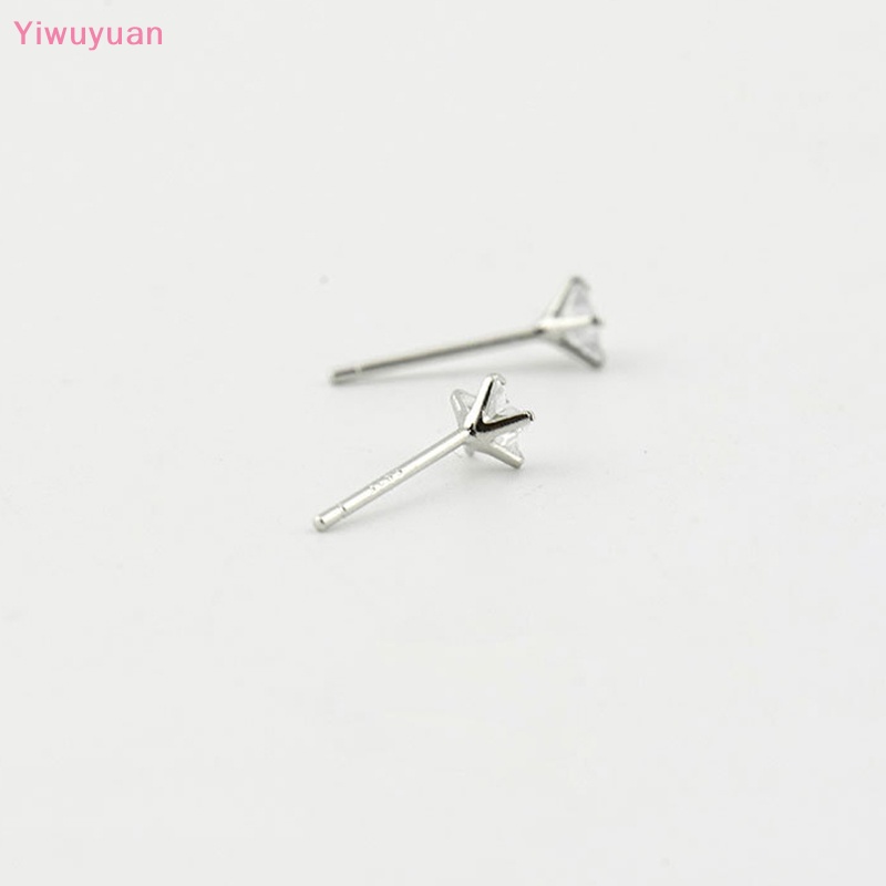 Khuyên Tai Bạc 925 Đính Đá Zircon Hình Ngôi Sao Nhỏ Mới
