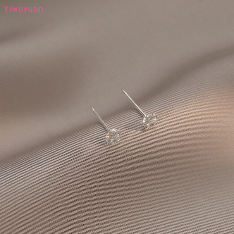 Khuyên Tai Tròn Mạ Bạc 925 Đính Đá Zircon Phong Cách Cổ Điển Mới