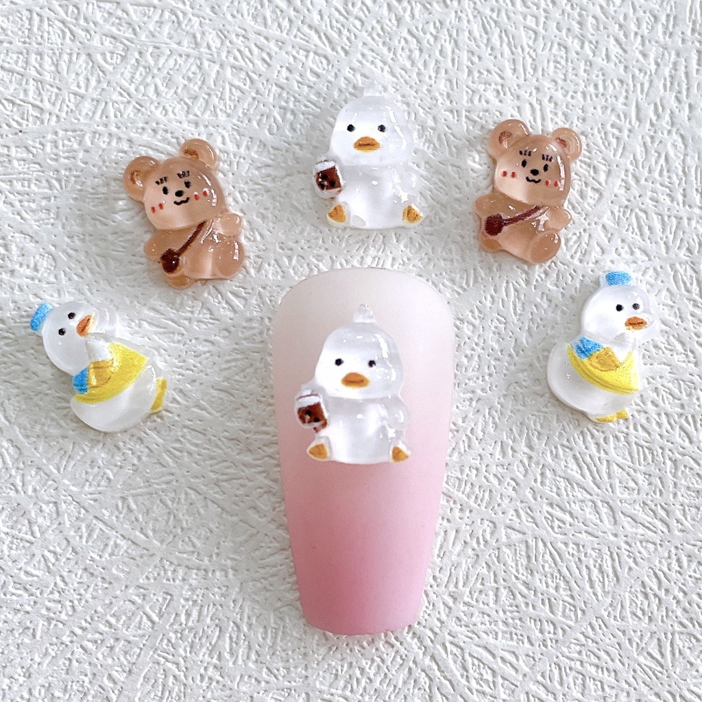 Charm Thú Hoạt Hình Hàn Quốc 2023 Phát Sáng Siêu Đáng Yêu | Trang Trí Móng Tay