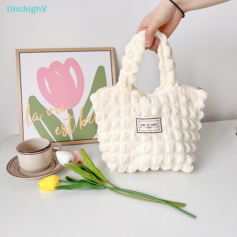 [TinchighV] Túi Xách Đeo Vai Chiffon Cỡ Lớn Kẻ Sọc Caro Trái Tim Thời Trang Hàn Quốc Ngọt Ngào Cho Nữ [Mới]