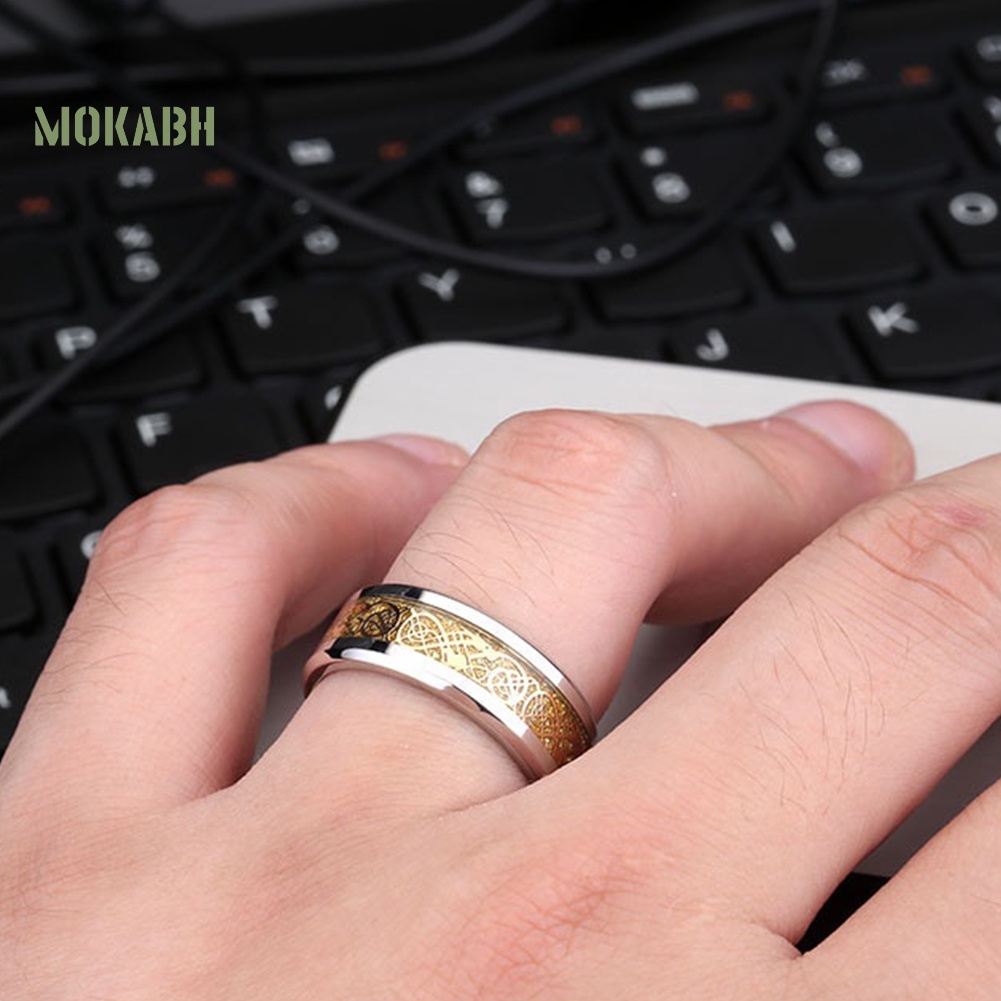 [Mok Abh] Nhẫn Thép Titan Trơn Phong Cách Cho Nam