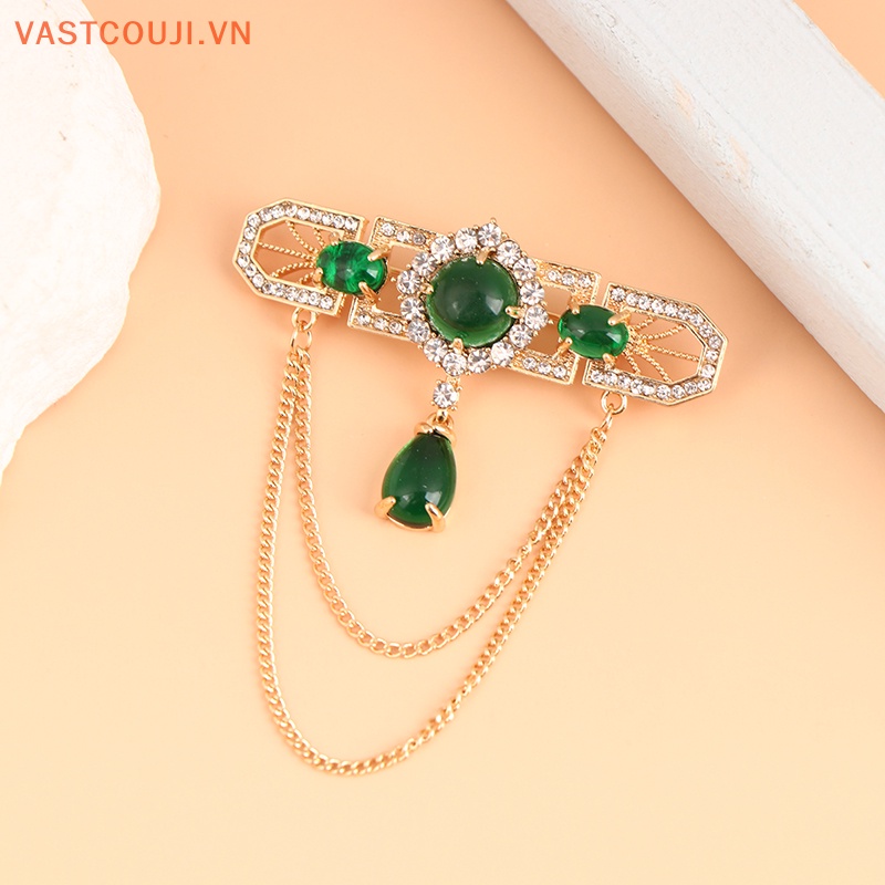 Ghim Cài Áo Chuỗi Tua Rua Đính Đá Pha Lê Chất Lượng Cao Cho Nữ