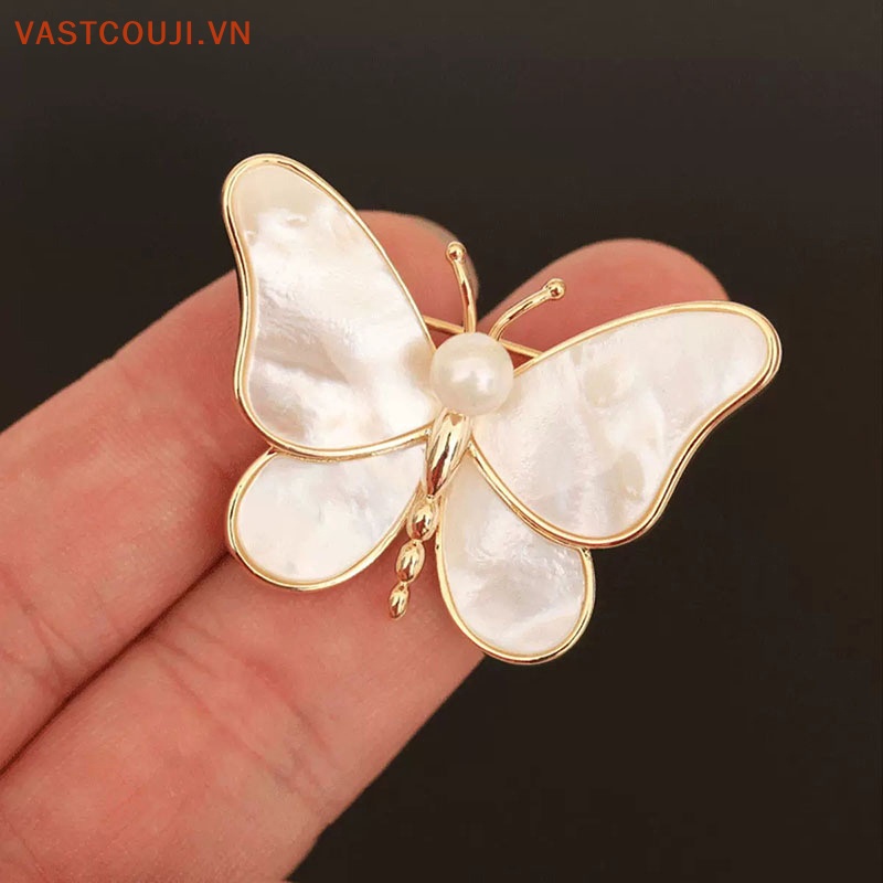 Ghim Cài Áo Hình Bướm Đính Ngọc Trai Giả Thời Trang Cho Nữ