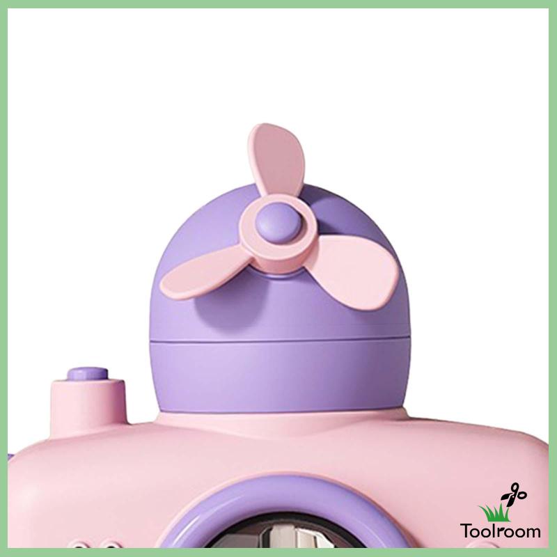 Bình Nước Hình Máy Ảnh Dung Tích 550ml Có Ống Hút Và Dây Đeo Cho Bé