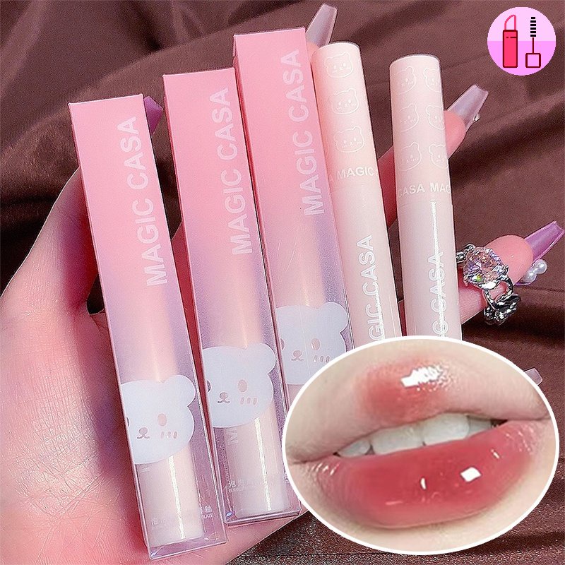 Son Môi Dạng Lỏng Dưỡng Ẩm Chống Thấm Nước Không Dính Thành Cốc Thiết Kế Vỏ Hình Gấu Bong Bóng Dễ Thương