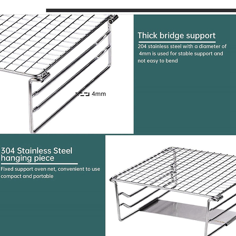 Vỉ Nướng BBQ Mini Bằng Thép Không Gỉ Có Thể Gấp Gọn Tiện Dụng Mang Theo Du Lịch Dã Ngoại