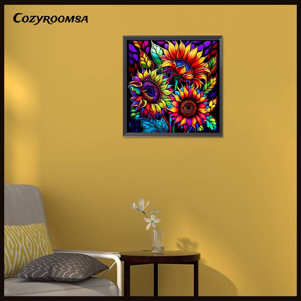 Tranh Đính Đá Kim Cương Toàn Bộ 5D DIY Hình Vẽ Hoa Hướng Dương