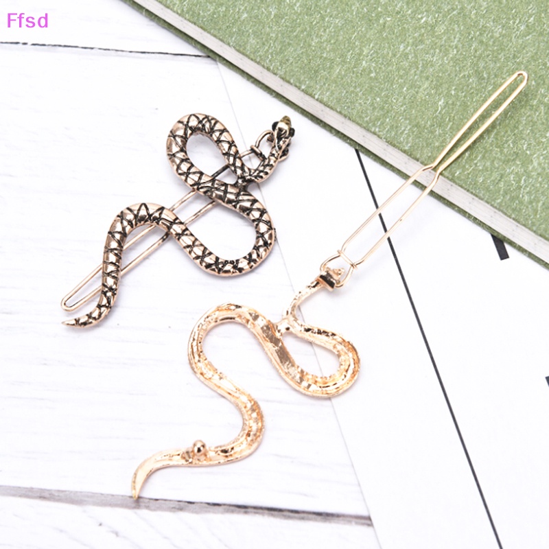 {Ffsd} Kẹp Tóc Kim Loại Hình Rắn Màu Vàng Phong Cách Punk Thời Trang Mới * Bán Chạy Cho Nữ