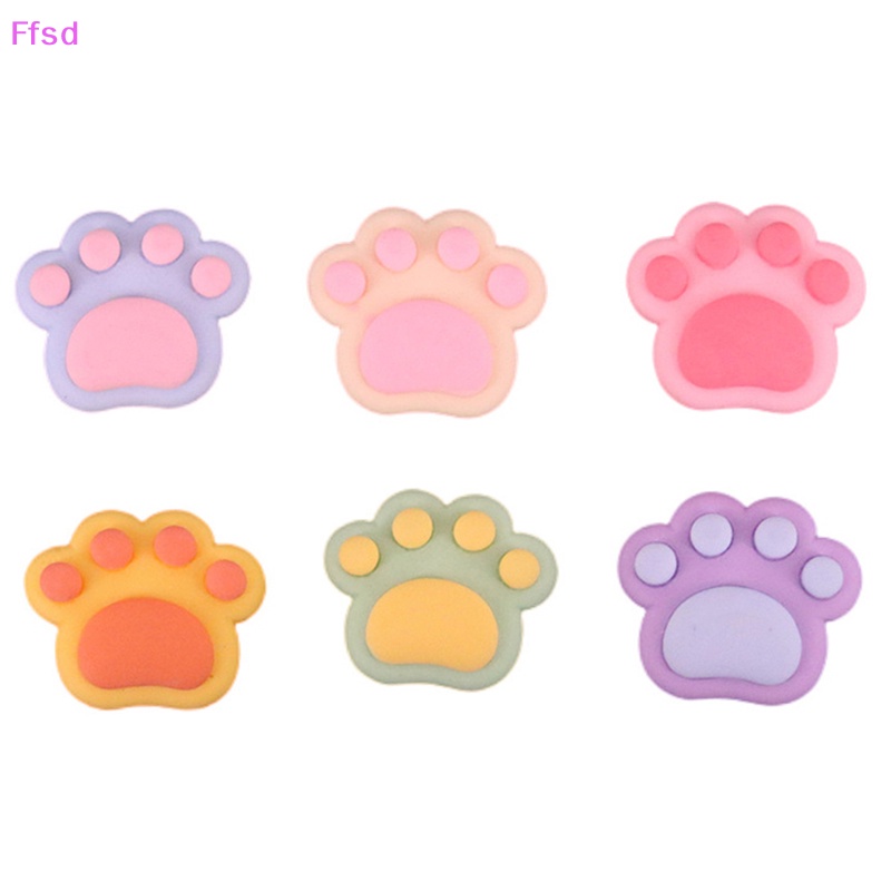 {Ffsd} Set 10 Phụ Kiện Trang Trí Điện Thoại / Sổ Tay Hình Dấu Chân Gấu Nhiều Màu Sắc DIY