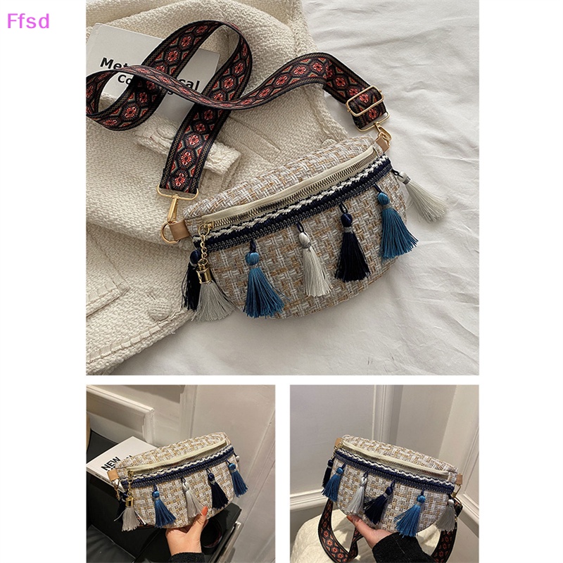 {Ffsd} Túi Đeo Chéo Vai / Đeo Hông Bằng Da Dệt Phối Tua Rua Cổ Điển Bán Chạy Dành Cho Bạn