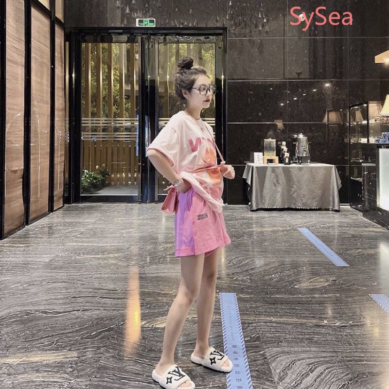 Plus Set Áo Sơ Mi Dáng Rộng + Quần Short Năng Động Thời Trang Mùa Hè Theo Phong Cách Hàn Quốc Cho Nữ