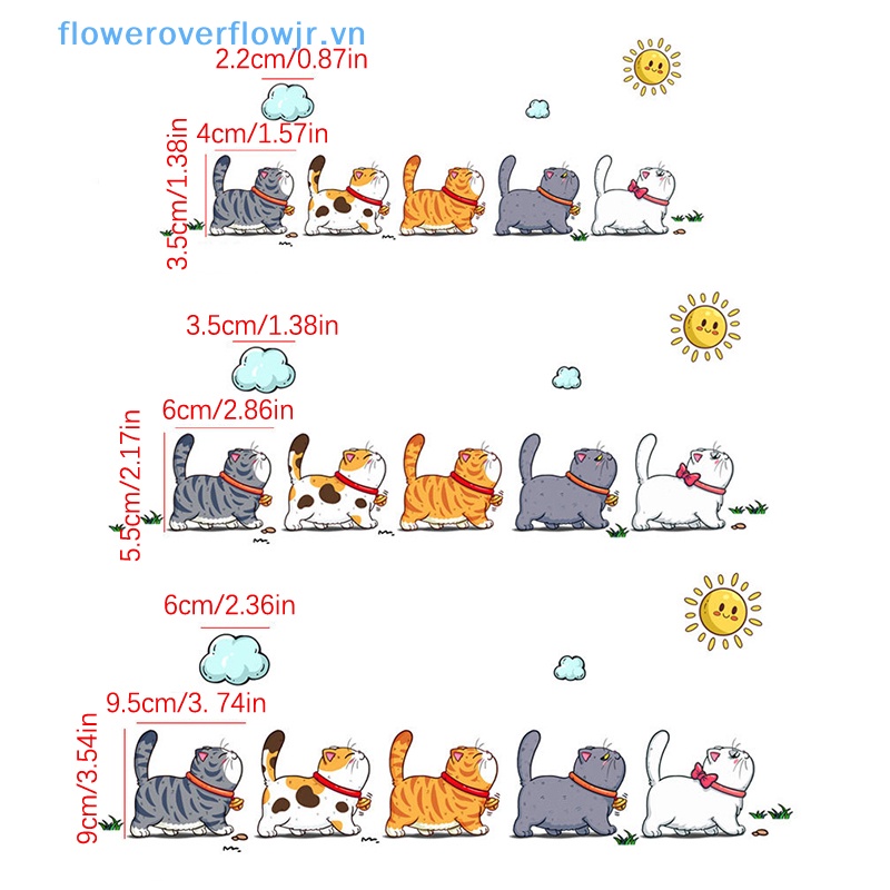 Bộ 5 Sticker Chống Thấm Nước Hình Mèo Leo Cây Vui Nhộn Trang Trí Xe Hơi