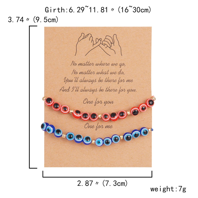 Ygt Set 2 Vòng Tay Chuỗi Hạt Resin Pha Lê Hình Mắt Quỷ Màu Xanh Thổ Nhĩ Kỳ Cho Cặp Đôi