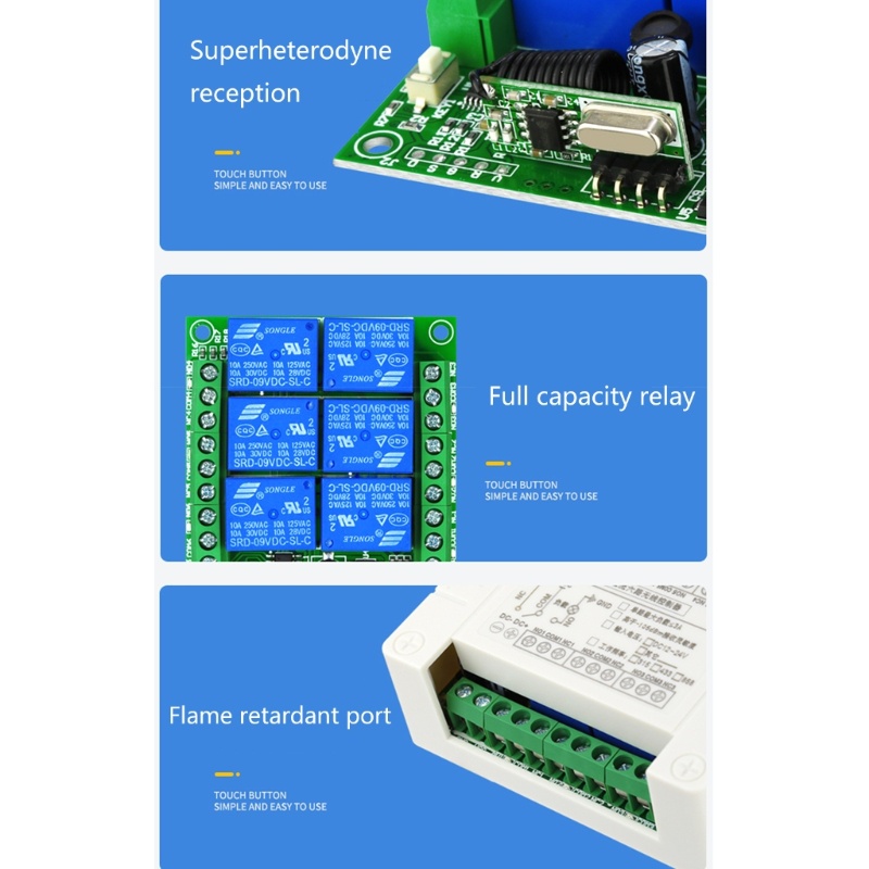 Rơ Le Điều Khiển Từ Xa Alli 315Mhz 433Mhz RF 12V-36V 6CH 6 Chiều