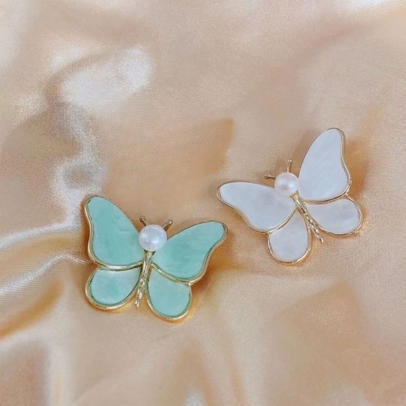 Ghim Cài Áo Hình Bướm Đính Ngọc Trai Nhân Tạo Thời Trang Cho Nữ