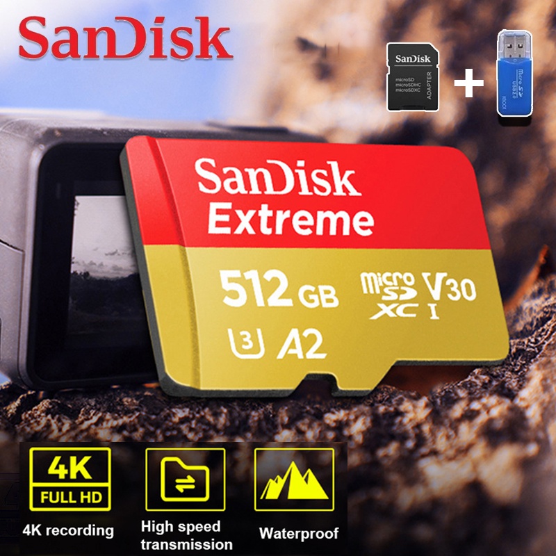 Thẻ Nhớ SanDisk 256GB TF 1TB 16GB 32GB 64GB 128GB 512GB Micro SD Class 10 U3 V30 Cho Máy Ảnh wifi MP3 MP4