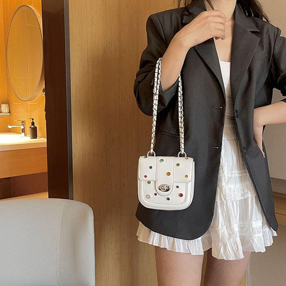 FALLFORBEAUTY Túi Đeo Vai / Kẹp Nách Hình Vuông Bằng Da Pu Nhiều Màu Thời Trang Dễ Phối Đồ Cho Nữ