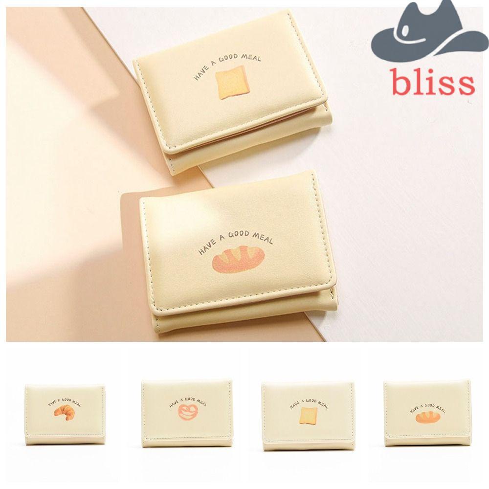 BLISS Ví Đựng Thẻ Bằng Da PU Họa Tiết Hoạt Hình Dễ Thương Cho Học Sinh