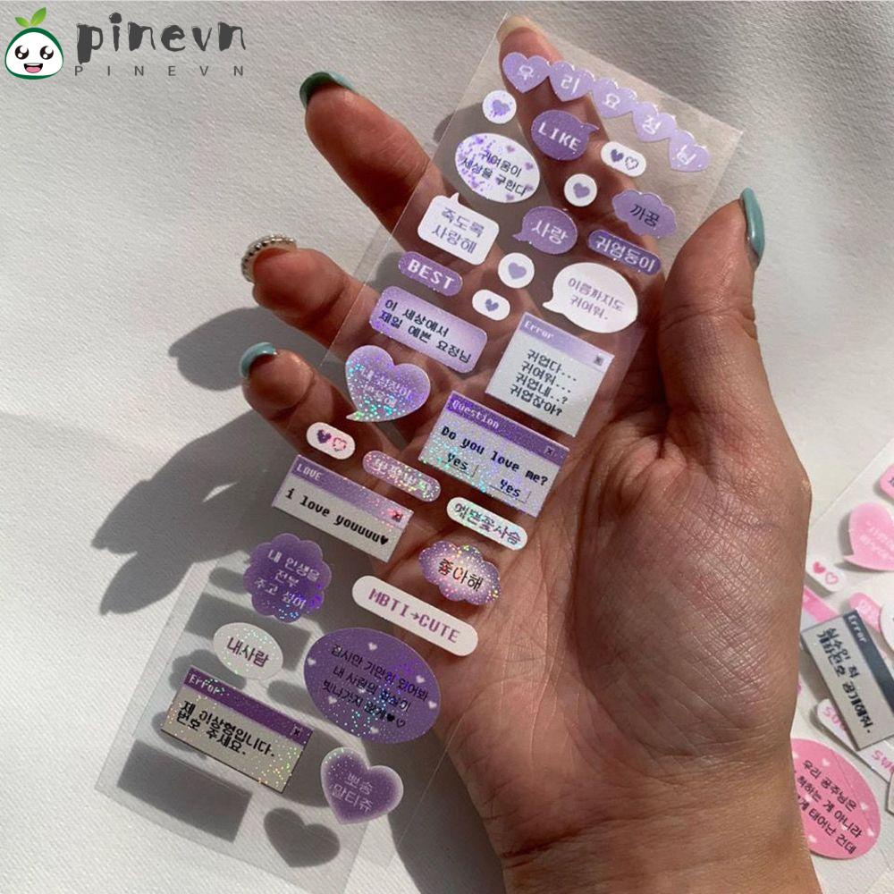PINEVN Sticker Laser Dán Trang Trí Album Ảnh Nhiều Màu Sắc