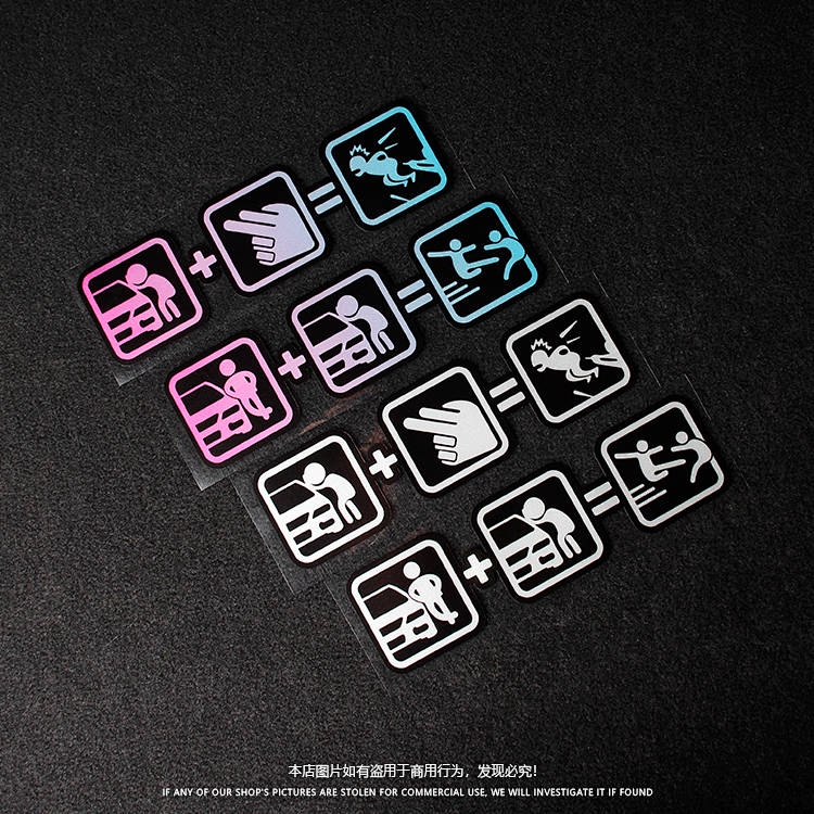 Don't Touch My Bumper Stickers Glass Window Car Decoration Sticker Creative Text Personality Reflective Stickers Cartoon Stickers Modification 8ByD