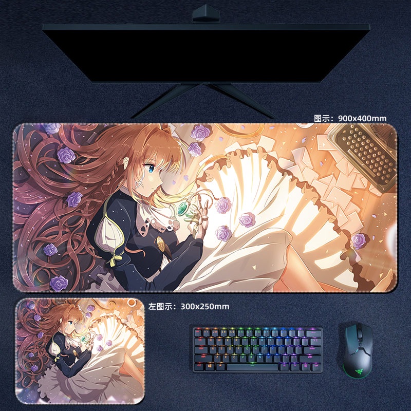 Tấm Lót Chuột Và Bàn Phím Máy Tính Họa Tiết Anime Violet Evergarden Violet Xxl