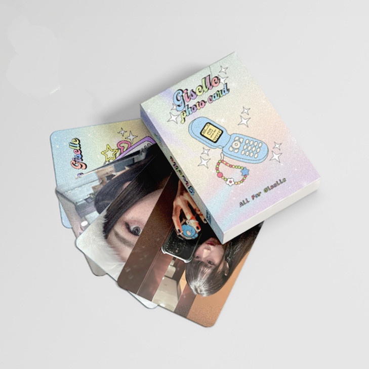 50pcs/box GISELLE AESPA Photocards Album Laser Lomo Cards Solo Kpop Collection LETAOTAO2023