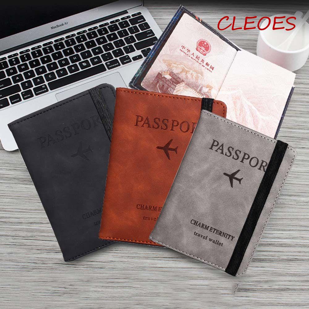 CLEOES Bao Da Bọc Hộ Chiếu Đa Năng Có Dây Đeo Co Giãn Tiện Dụng