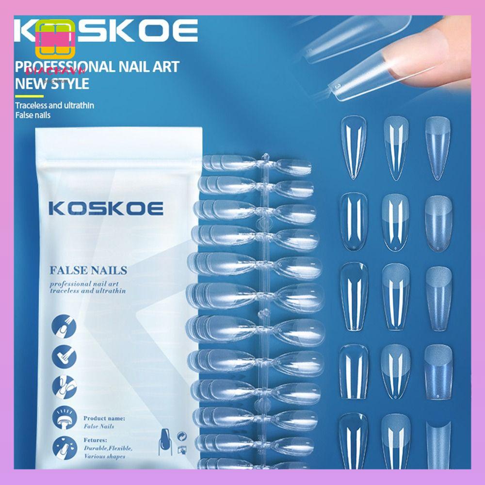 DIACHAVN Bộ 120 Móng Tay Giả Bán Trong Suốt