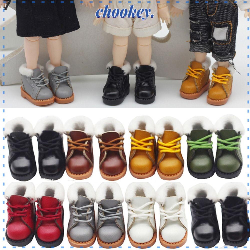 CHOOKEY Giày Da PU Lót Cotton Cho Búp Bê 3.1 * 1.6CM 15cm