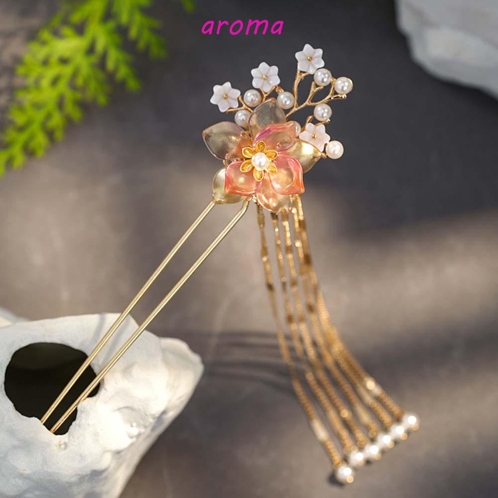 AROMA Trâm Cài Tóc Phối Tua Rua Dài Phong Cách Trung Hoa Cổ Điển Cho Nữ