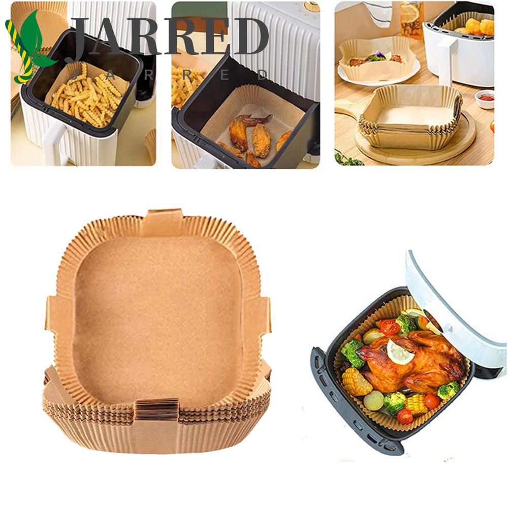 JARRED Set 100 Giấy Thấm Dầu Chịu Nhiệt Độ Cao Chống Dính In Chữ Có Tay Cầm Cho Nồi Chiên Không Dầu