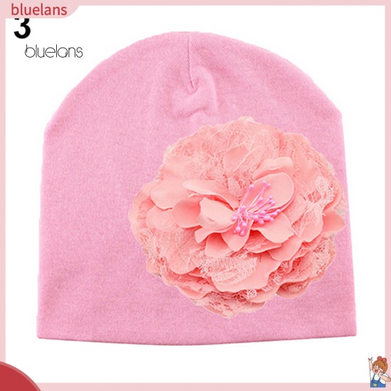 Mũ beanie Trùm Đầu Đính Hoa Mẫu Đơn Dễ Thương Cho Bé