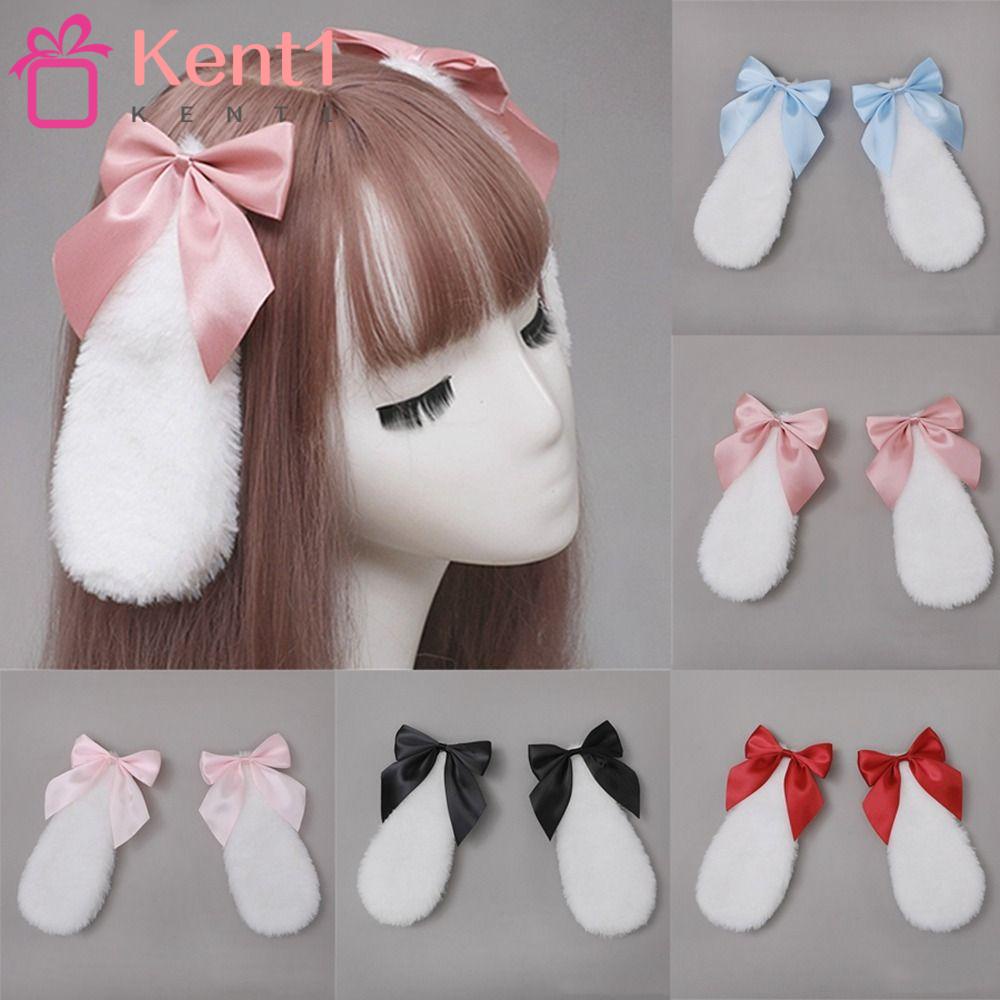 KENT1 Kẹp Tóc Nơ Tai Thỏ Ruy Băng Đáng Yêu ​Phụ Kiện Tóc Giả Hóa Trang Độc Đáo ​Băng Đô Cài Tóc Phong Cách Lolita Dễ Thương Cho Bé Gái