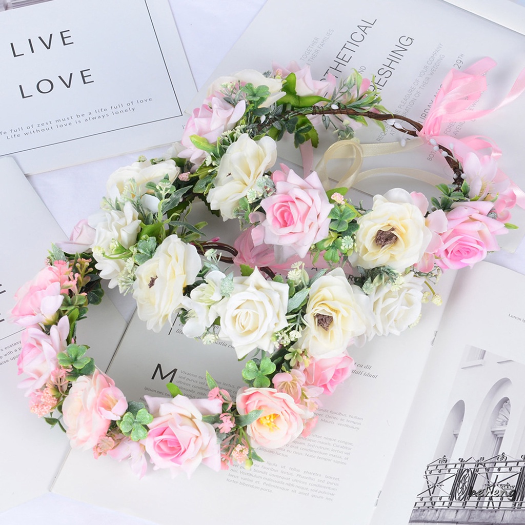 Vòng Hoa Đội Đầu Bằng Vải Cho Nữ