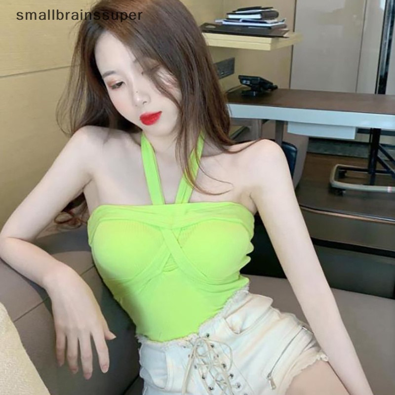 Áo Hai Dây Dệt Kim Màu Trơn Thời Trang Mùa Hè Quyến Rũ Cho Nữ