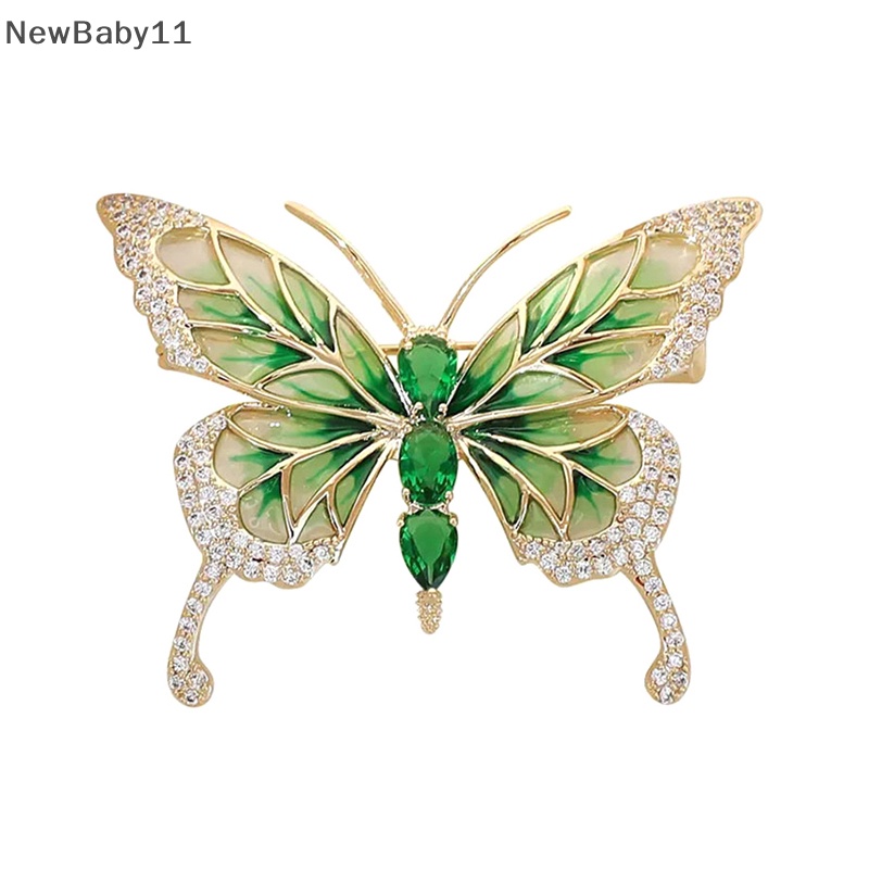 Ghim Cài Áo Hình Bướm Đính Đá Pha Lê Phong Cách Vintage
