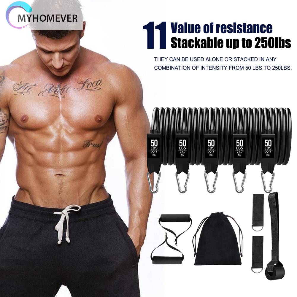 Set 11 Dây Kéo Đàn Hồi Hỗ Trợ Tập Yoga / Thể Hình