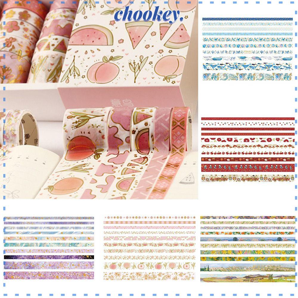 CHOOKEY Bộ 60 Cuộn Băng Keo Washi Họa Tiết Trái Tim Dễ Thương Trang Trí Sổ Tay DIY