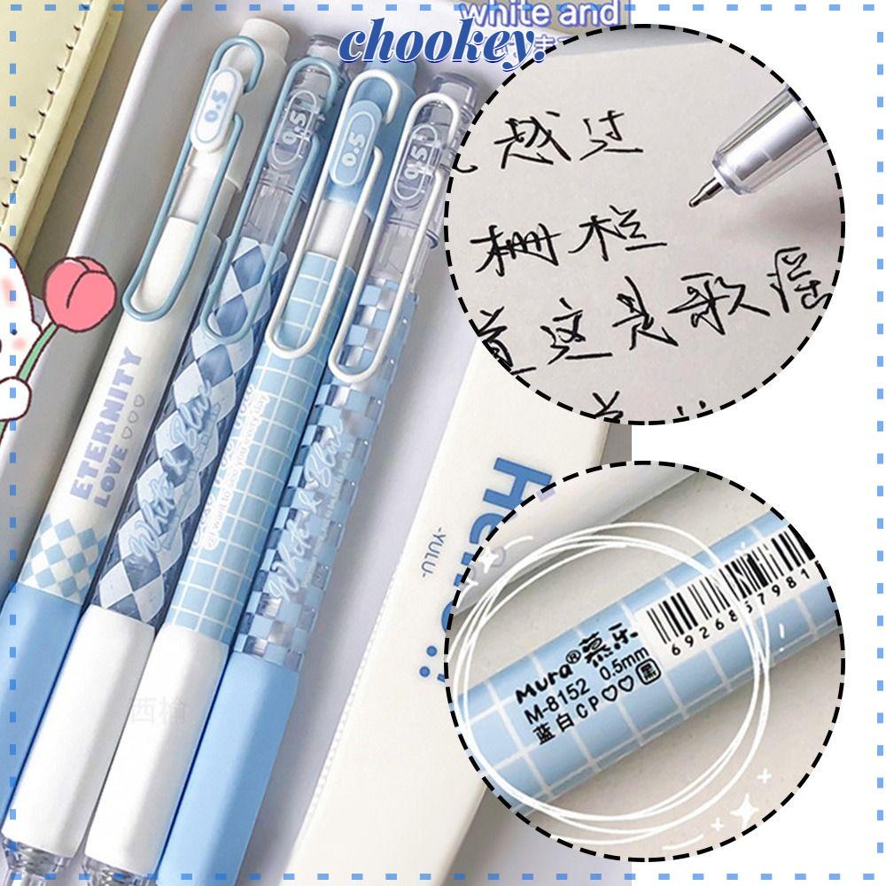 CHOOKEY Set 4 Bút Mực Gel Họa Tiết Hoạt Hình Dễ Thương