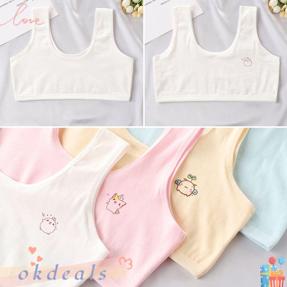 OKDEALS Áo Tank Top Chất Cotton Thiết Kế Dễ Thương Cho Bé Gái