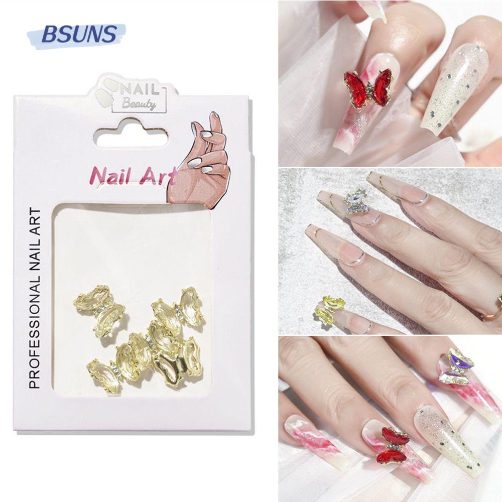 BSUNS Set 5 Phụ Kiện Trang Trí Móng Tay Hình Bươm Bướm Lấp Lánh