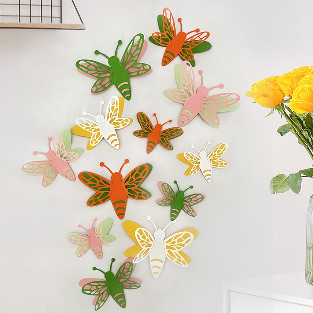 Set 12 Miếng Dán Tường 3D DIY Hai Lớp Chống Thấm Nước Có Thể Tháo Gỡ Trang Trí Phòng Khách