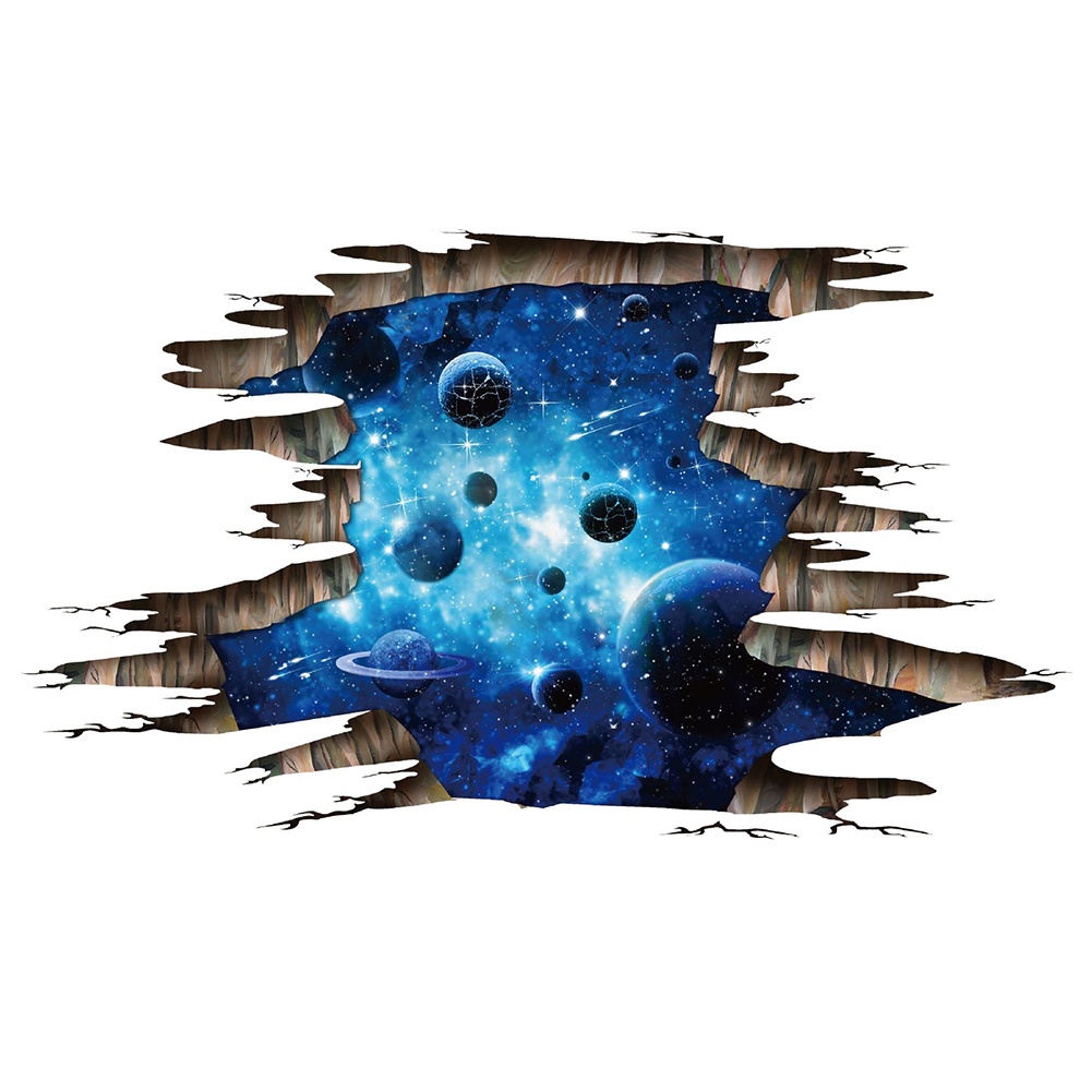 Miếng Dán Sàn Nhà Hình Hành Tinh Galaxy Bằng PVC Độc Đáo Trang Trí Nhà Cửa DIY