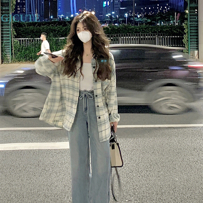 Áo Sơ Mi Dáng Rộng Họa Tiết Kẻ Sọc Phong Cách Pháp Thời Trang Mùa Xuân Mới Cho Nữ