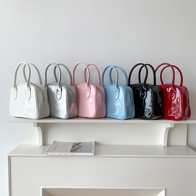 Túi Xách Da PU Bóng Thiết Kế Đơn Giản Thời Trang Mùa Hè Hàn Quốc