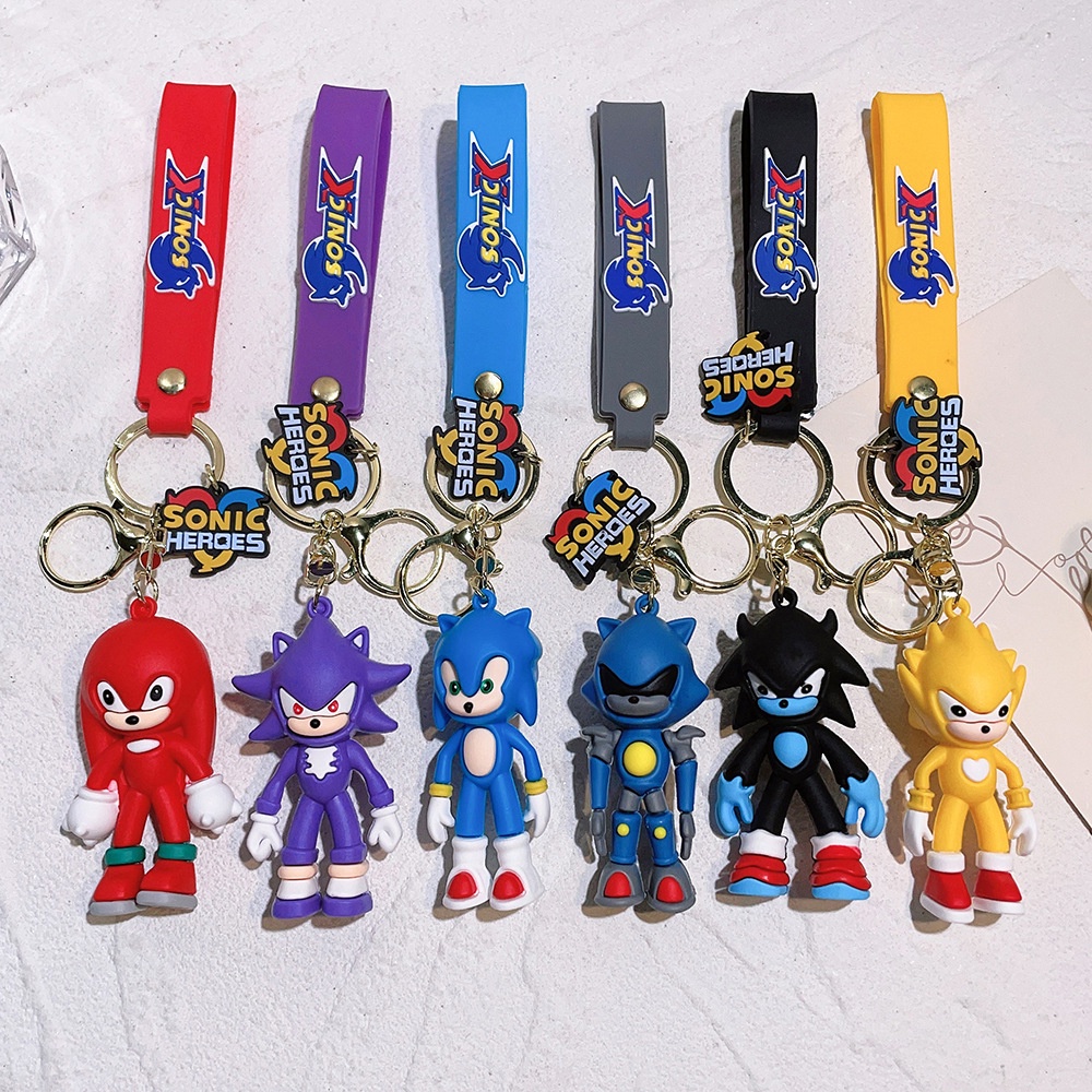 Hoạt Hình Anime Sonic Nhân Vật Hành Động Móc Khóa Móc Chìa Khóa Vòng Chìa Khóa Kawaii Silicone Túi Xách Xe Mặt Dây Đồ Chơi