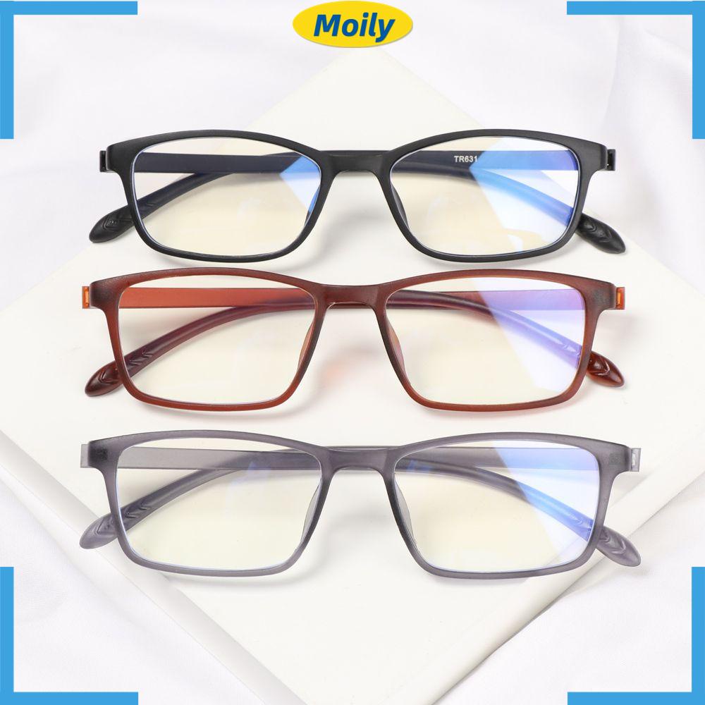 MOILYVN Kính Đọc Sách Trong Suốt + 0.00 ~ + 4.0 Diopter Ánh Sáng Xanh Phong Cách Retro Sự Bảo Vệ