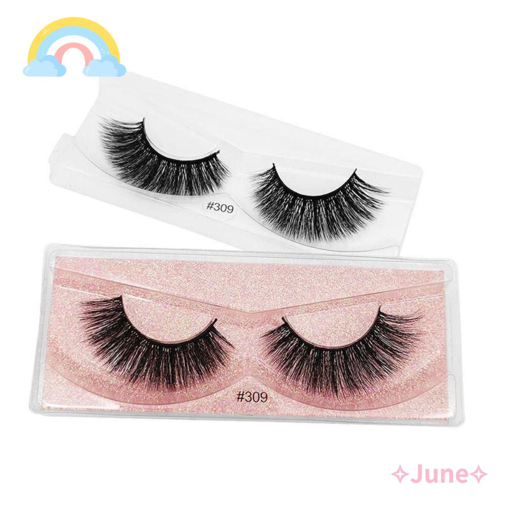 JUNE Set 2 Cặp Lông Mi Giả Dài Và Dày Handmade Dành Cho Nữ