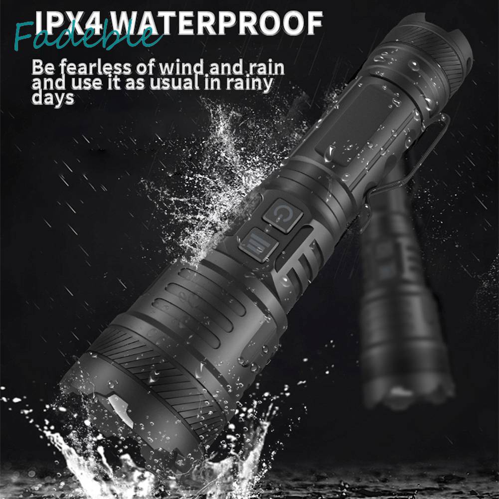 Đèn Pin Chống Nước IPX4 1200LM 30W LED Có Thể Sạc Lại Bằng Cổng USB