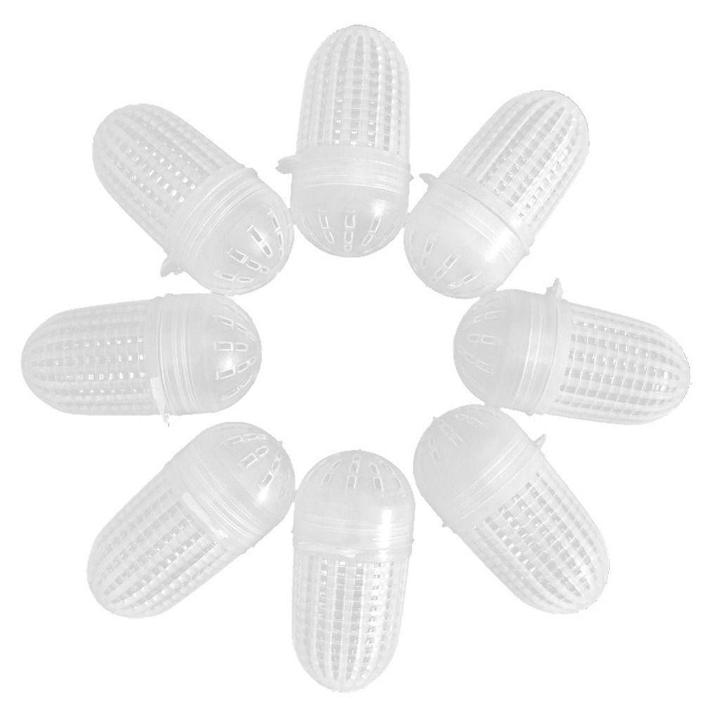 QUINTON Set 10 Lồng Bẫy Bắt Cá Mini Bằng Nhựa Mềm Màu Đỏ / Trắng Dạ Quang